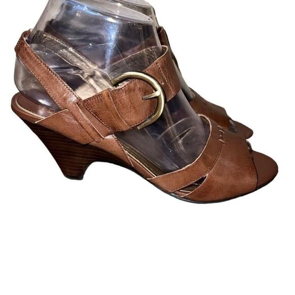 Women's Circa Joan & David Brown Leather Sandals Size 7M - Picture 2 of 7